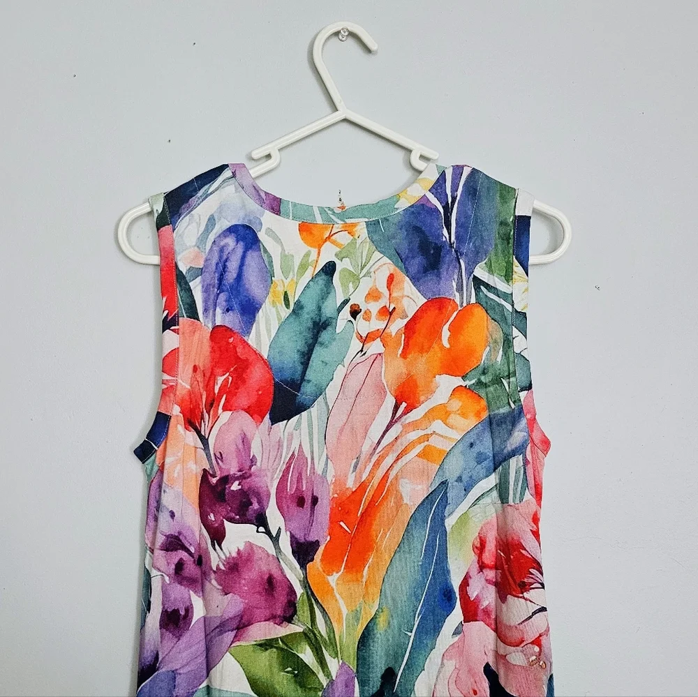 NWOT Soft Surroundings Watercolor Maxi Dress - Picture 6 of 7